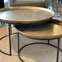 Cezar Nest of 2 Coffee Tables - Antique Brass