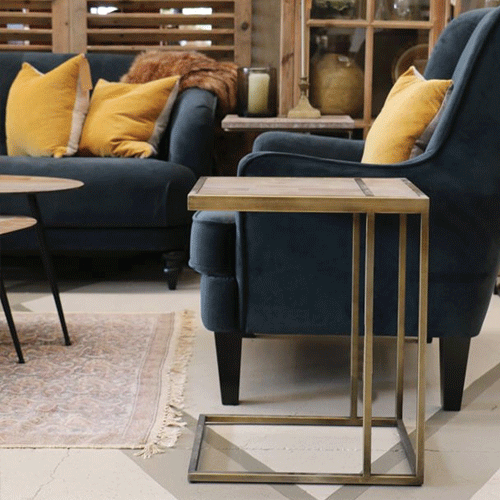 York Sofa Table - Antique Brass