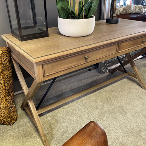 Cross-Leg Oak Desk