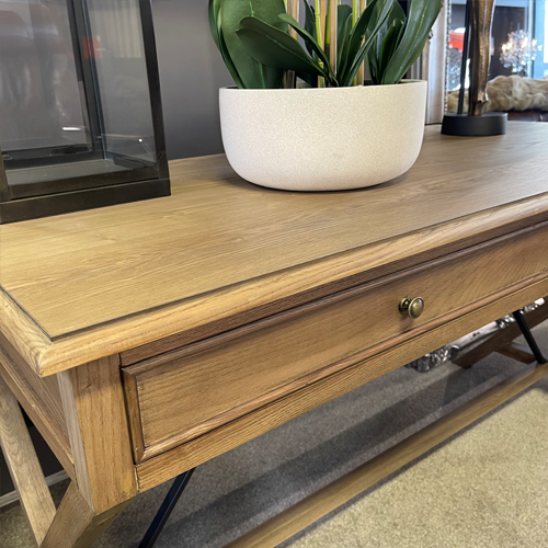 Cross-Leg Oak Desk