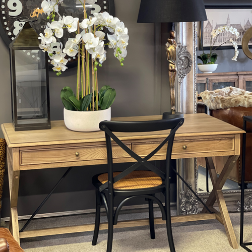 Cross-Leg Oak Desk