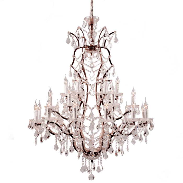 Halo Crystal Chandelier - Antique Rust and Crystal - Large