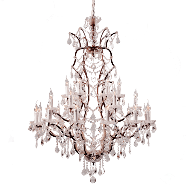 Halo Crystal Chandelier - Antique Rust and Crystal - Large