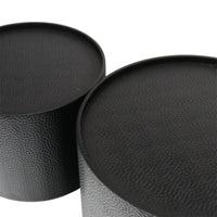 Black Ripple Drum Coffee Tables - Set of 2