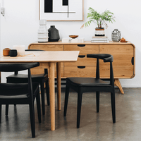Elbow Dining Chair - Black Oak + Black Seat