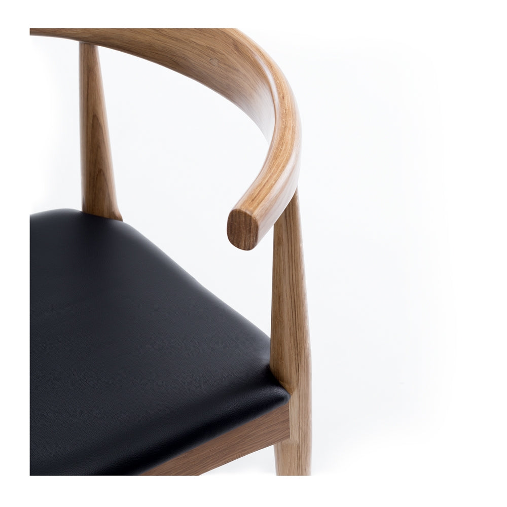 Elbow Dining Chair - Natural Oak + Black Seat