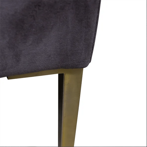 Esta Blanket Box / Storage Ottoman - Grey Velvet with Brass-Finish Legs