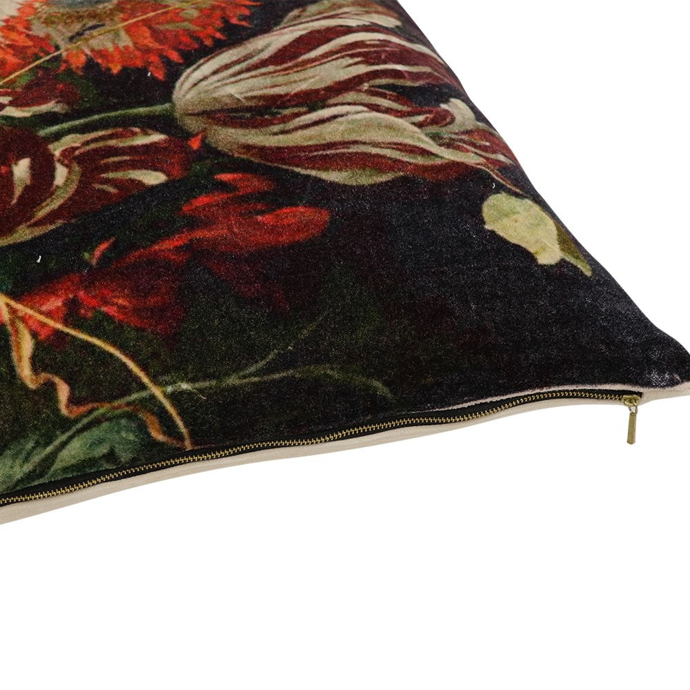 Florence Floral Velvet Cushion with Duck Feather Inner