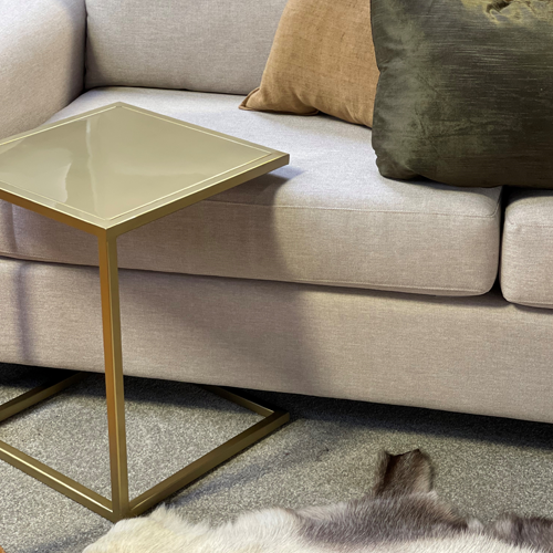 Couch Side Table - Brass Finish - Square