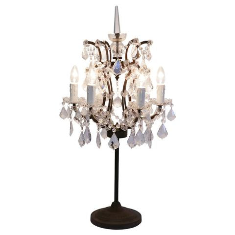 Halo Crystal Table Lamp - Crystal & Antique Rust