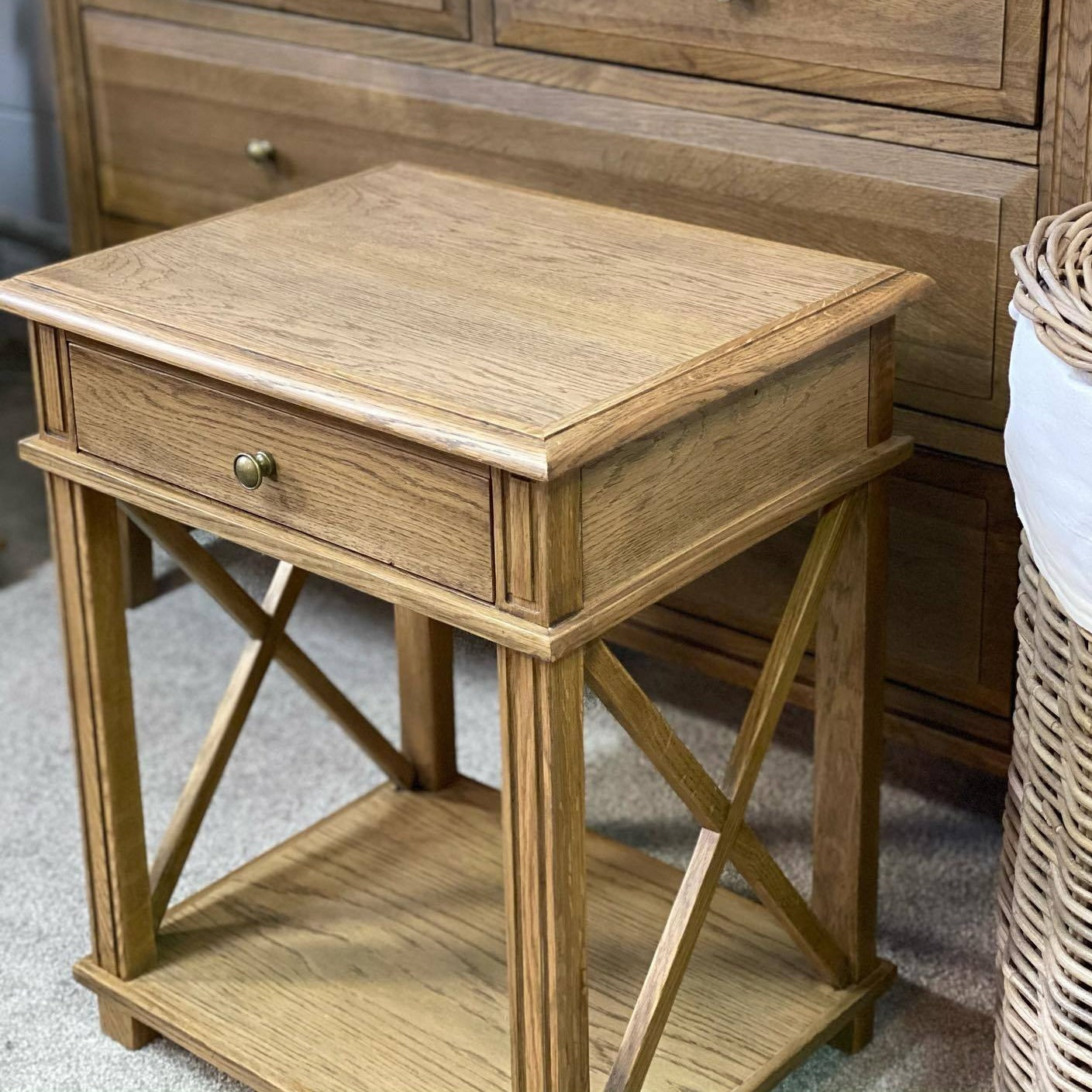 Harper Natural Oak Bedside Table