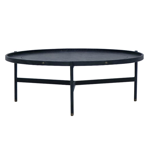 Harwood Round Coffee Table - Large - Black