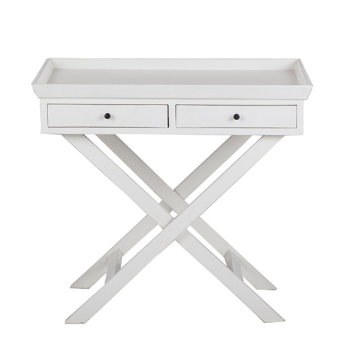 Havana Cross Leg Bedside Table - White
