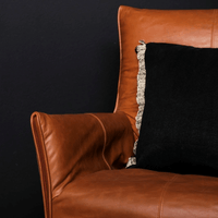 Hugo Steel Chair with Footstool in Tasman New Zealand Leather - NZ Made