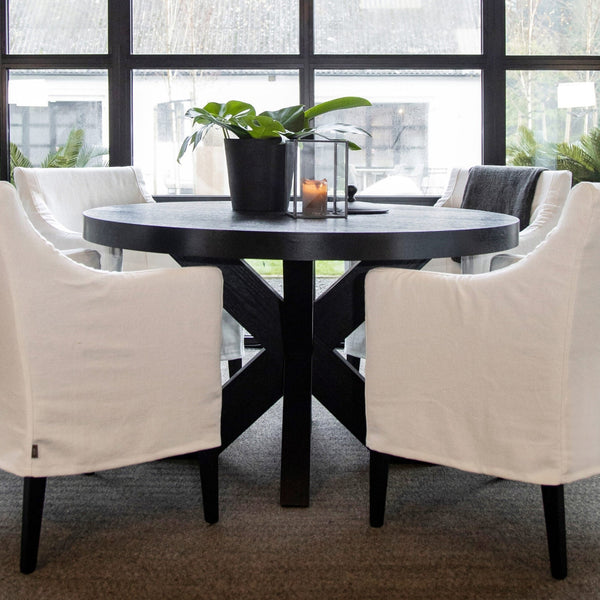 Artwood Hunter Round Dining Table - Black - 130cm