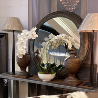 Rustic Metal Round Mirror - 112cm