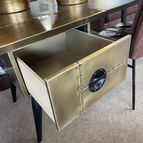 Jet Desk in Vintage Brass Finish