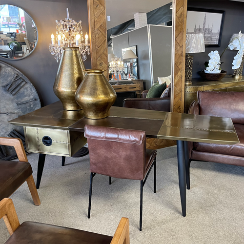 Jet Desk in Vintage Brass Finish