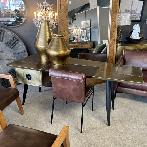 Jet Desk in Vintage Brass Finish – Greenslades Furniture