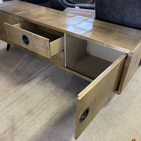 Jet Entertainment TV Unit in Vintage Brass
