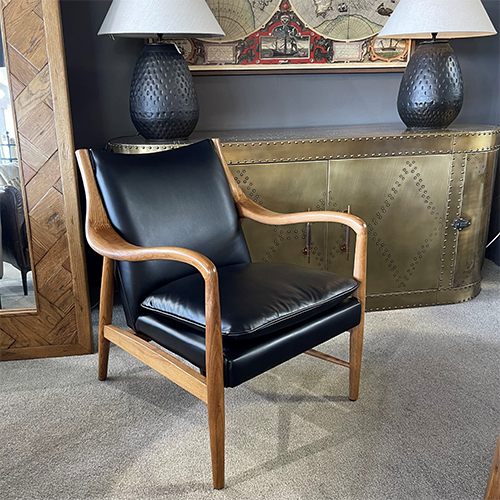 Juniper Black Leather Armchair