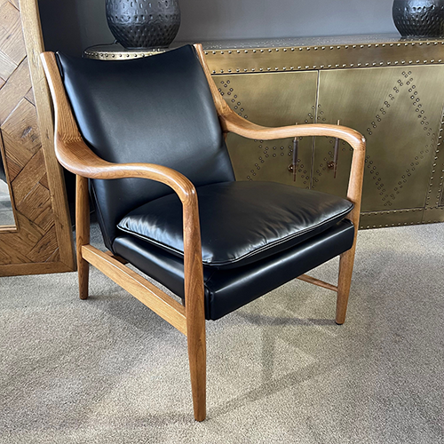 Juniper Black Leather Armchair