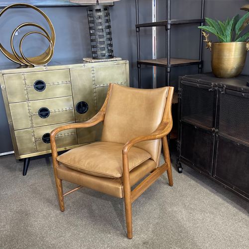 Juniper Leather Armchair - Tan