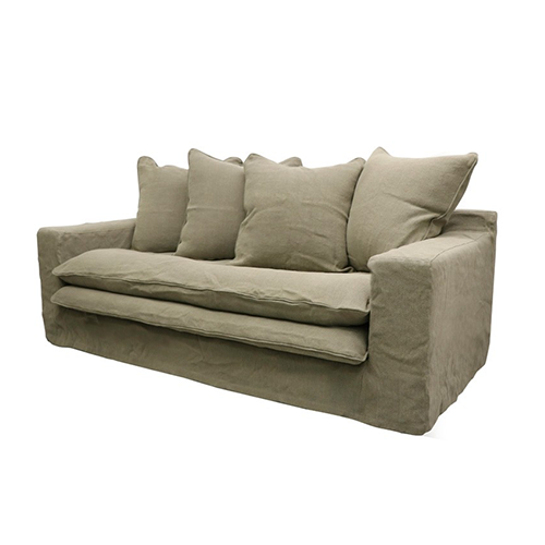 Keely 2 Seater Slipcover Sofa - Khaki