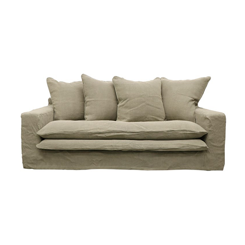Keely 2 Seater Slipcover Sofa - Khaki