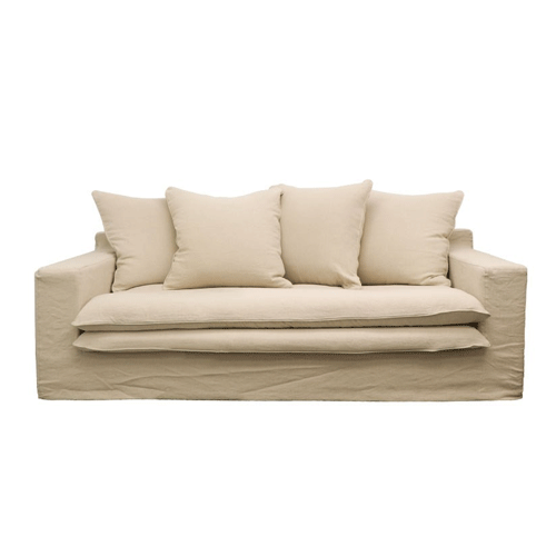 Keely 2 Seater Slipcover Sofa - Natural