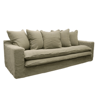 Keely 3 Seater Slipcover Sofa - Khaki