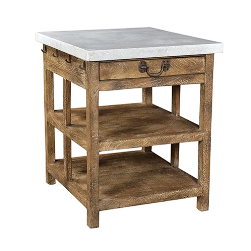 Lars Marble Kitchen Island - Natural - Small