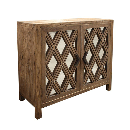 Lattice Elm & Mirror Cabinet