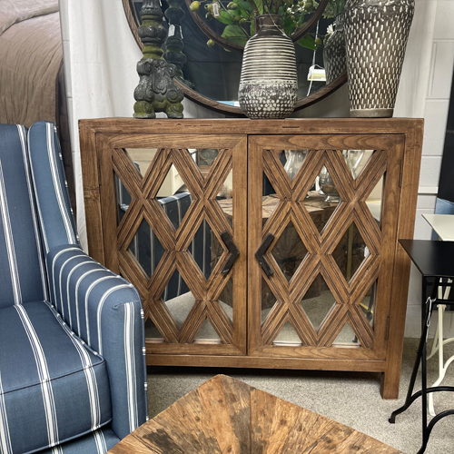 Lattice Elm & Mirror Cabinet