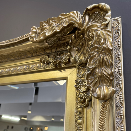 Ornate Leaner Mirror Light Gold