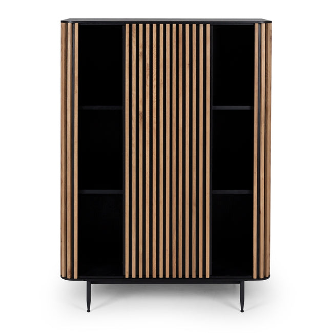 Lines Black & Natural Oak Cabinet