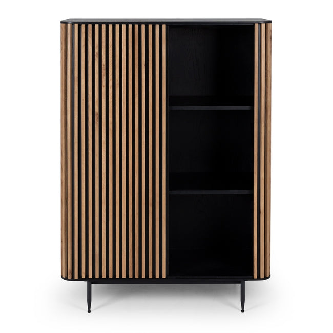 Lines Black & Natural Oak Cabinet