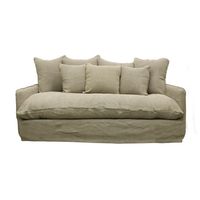 Lotus 2 Seater Slipcover Sofa - Khaki