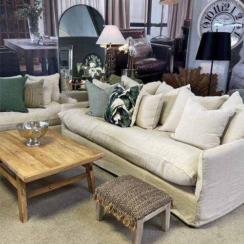 Napa 3 Seater Slipcover Sofa - Natural