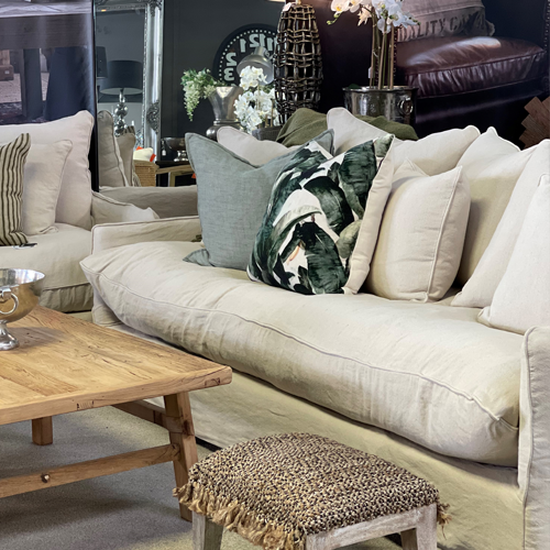Napa 3 Seater Slipcover Sofa - Natural