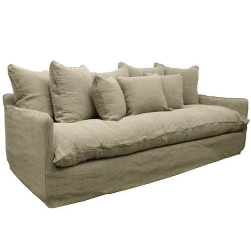 Lotus  3 Seater Slipcover Sofa - Khaki