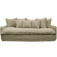 Lotus  3 Seater Slipcover Sofa - Khaki