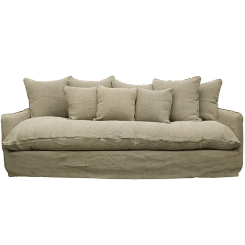 Lotus 3 Seater Slipcover Sofa - Khaki