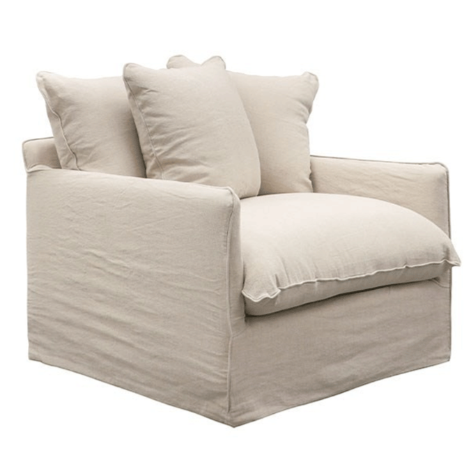Lotus Linen Slip Cover Armchair - Oatmeal
