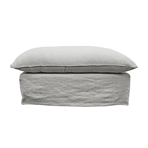 Lotus Slipcover Ottoman - Grey