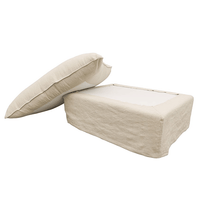 Lotus Slipcover Ottoman - Natural