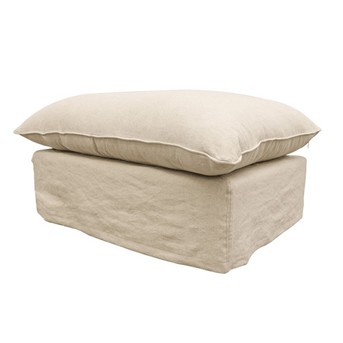 Lotus Slipcover Ottoman - Natural