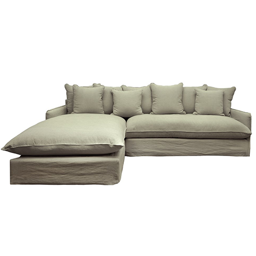 Napa Slipcover Sofa with Chaise - Left - Khaki