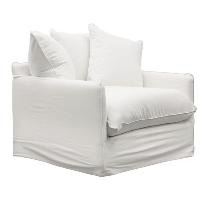 Lotus Slip Cover Armchair - White