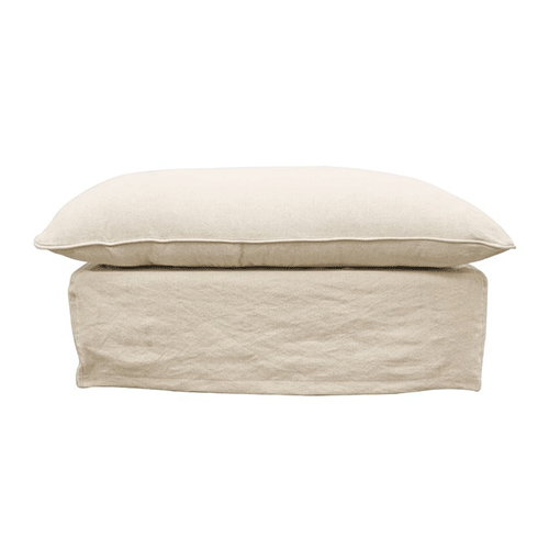 Lotus Slipcover Ottoman - Natural